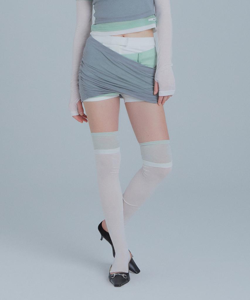 Peulaentigseobiseu Triple Layered Mini Skirt - Gray