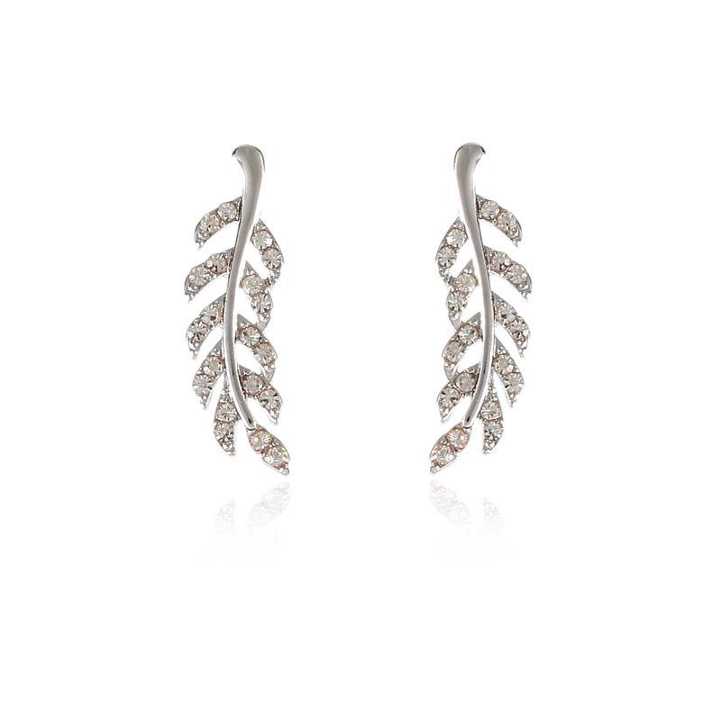 Silver Needle Fashion Symmetrical Hollow Leaves Light Luxury Niche Temperament High-end Design Earrings