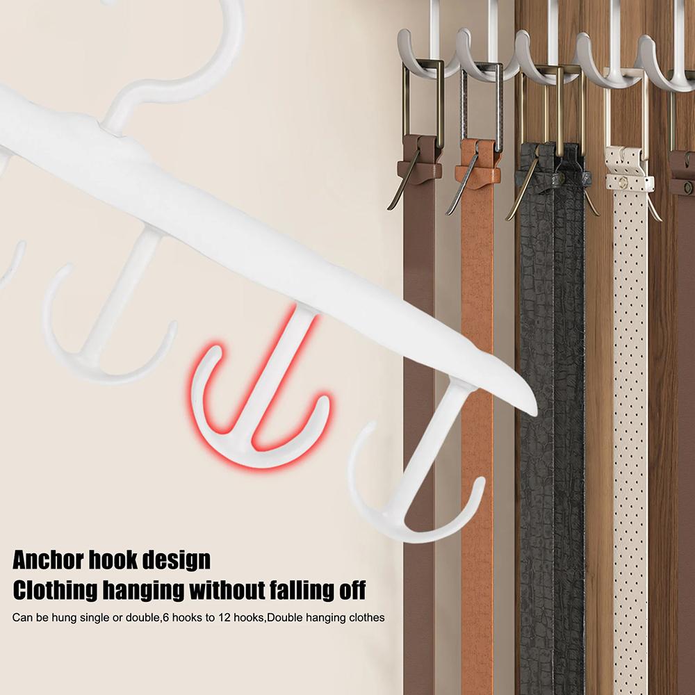 12 cârlige se pot roti Umeraș cu cârlig multifuncțional, potrivit pentru pălării, genți, bretele, eșarfe, cravate, umeraș de depozitare de uz casnic