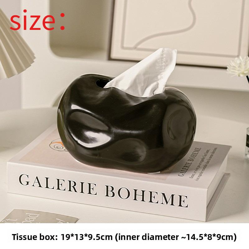 Ceramic Cream Style Decorative Aesthetic Modern MinimalistforLiving Room Home Office Desktop Tissue Holder Napkin Dispenser Home