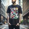 100% Cotton TOPS UNISEX TEES MENS WOMENS Hashira Demon Slayer T-Shirt Kimetsu No Yaiba Tengen Black Anime Gift Shirt 034
