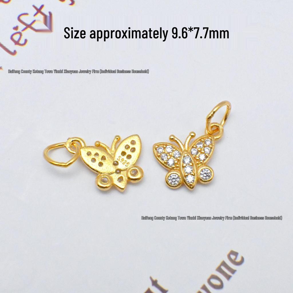 24K Gold-Plated S925 Sterling Silver Hexagram Spacer Beads & Feather Pendant for DIY Jewelry.