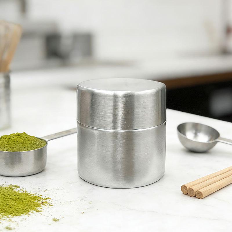 Portable Mini Matcha Powder Can Thick Tinplate Tea Sealed Jar Spice Storage Box Container Box Kitchen Gadgets Household