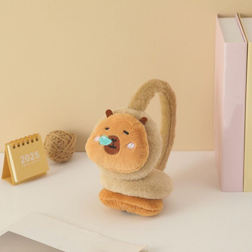 Thicken Capybara Plush Earmuffs Windproof Cute Ear Cover Kawaii Winter Ear Warmer  Children's Gifts