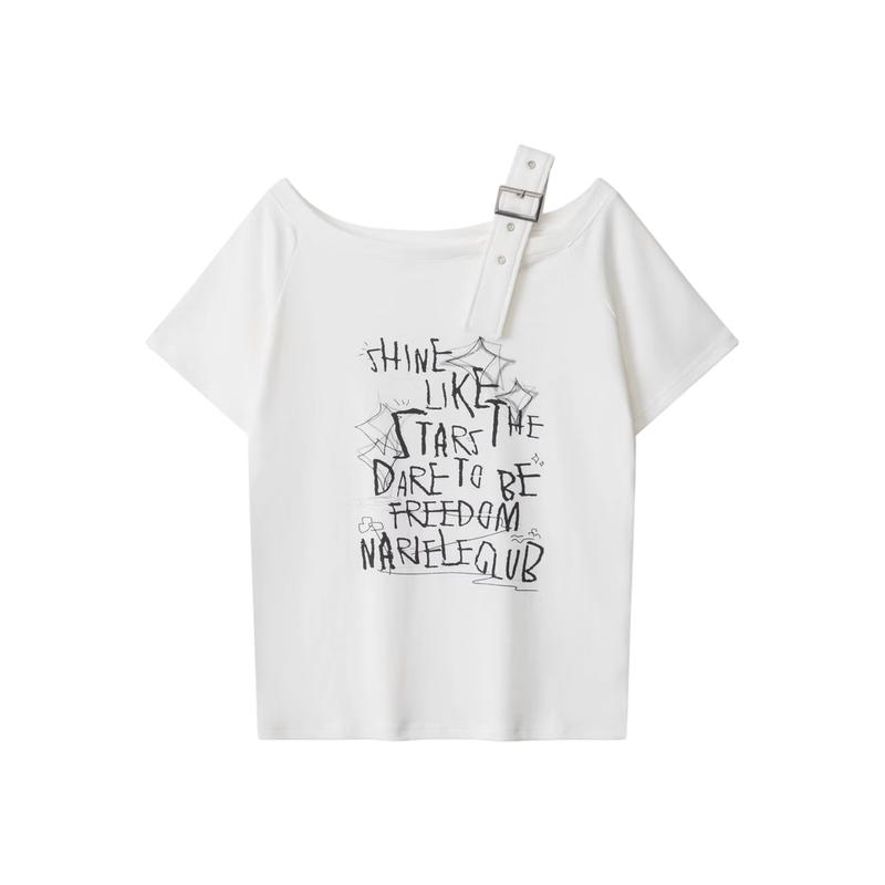 La Chapelle Women s Printed Off-Shoulder T-Shirt XL