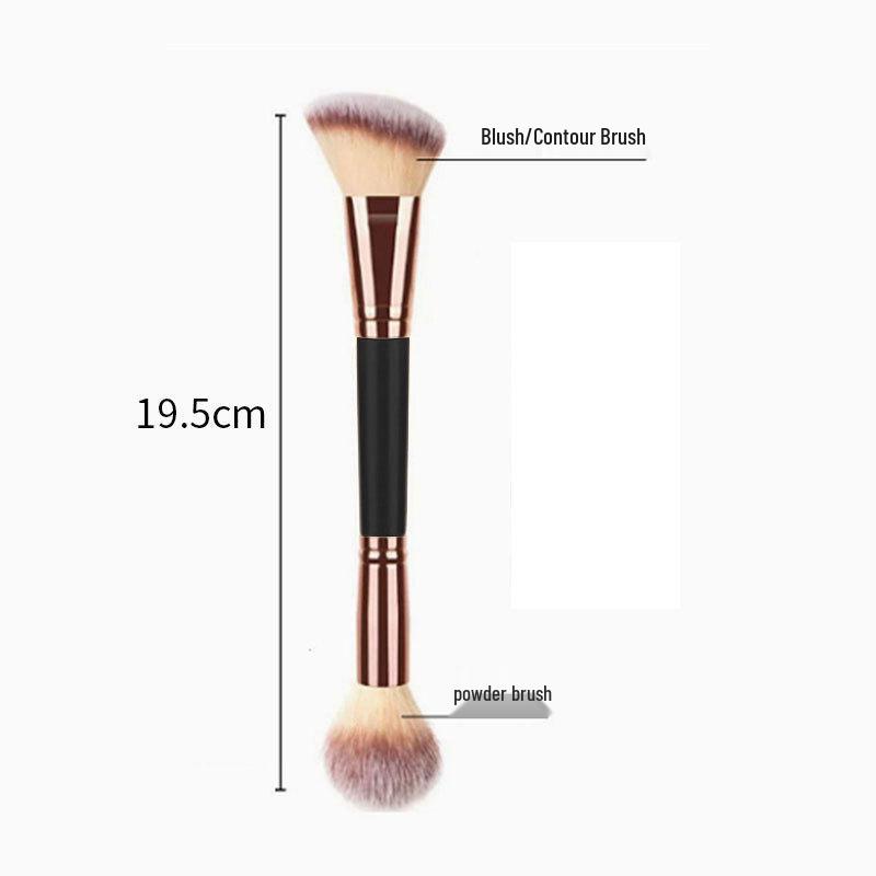 

Dual-Ended Soft Bristle Foundation & Blush Brush for Contouring and Nose Shadow Makeup.
