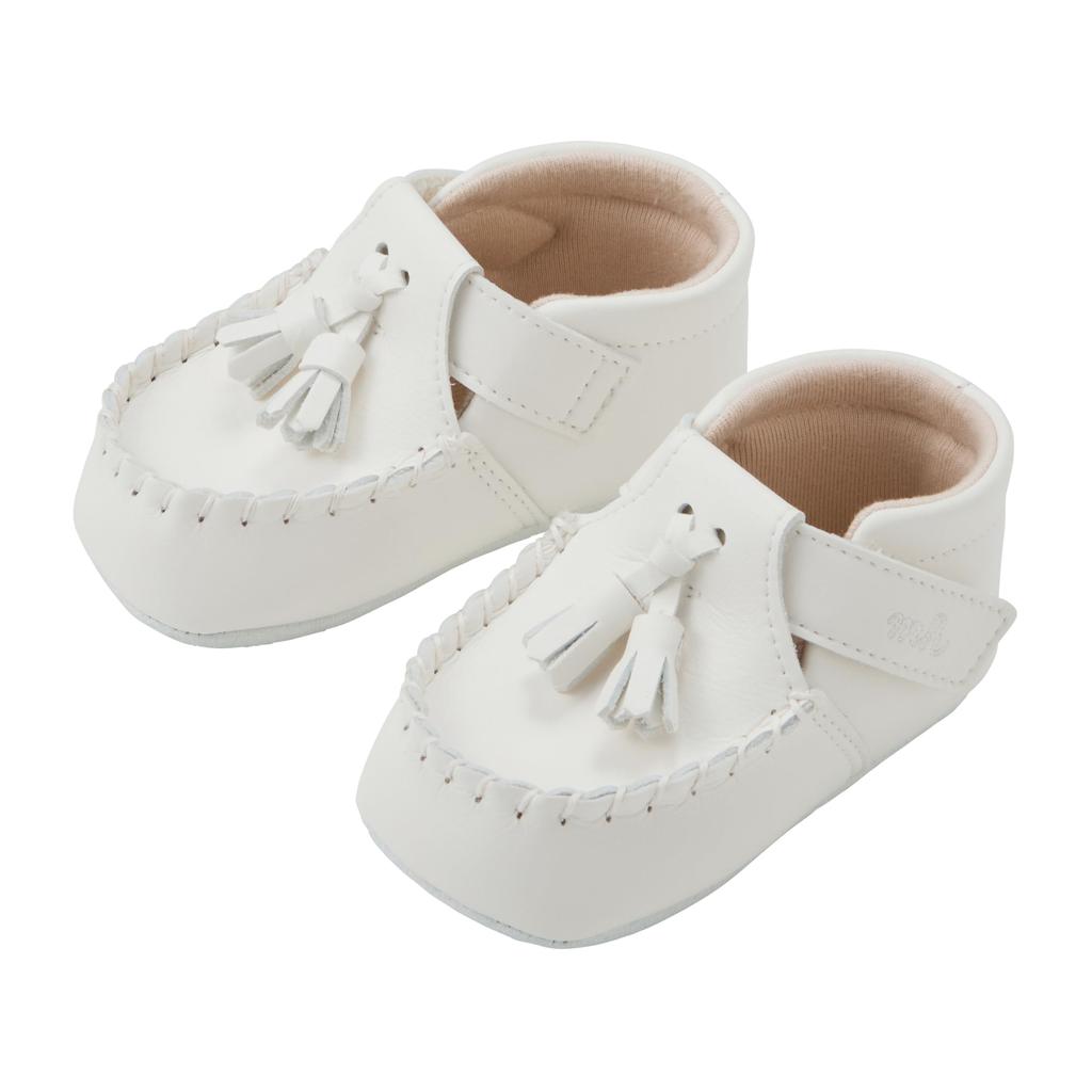 MIKI HOUSE Baby Quasten cm Schuhe, Pre-Shoes, Weiß, 12.0