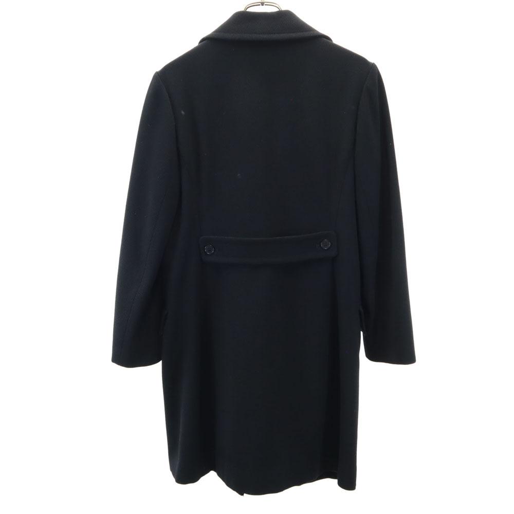 Calvin Klein 90s Wool Blend Old Chester Coat 4 Black Double Button Men's Used