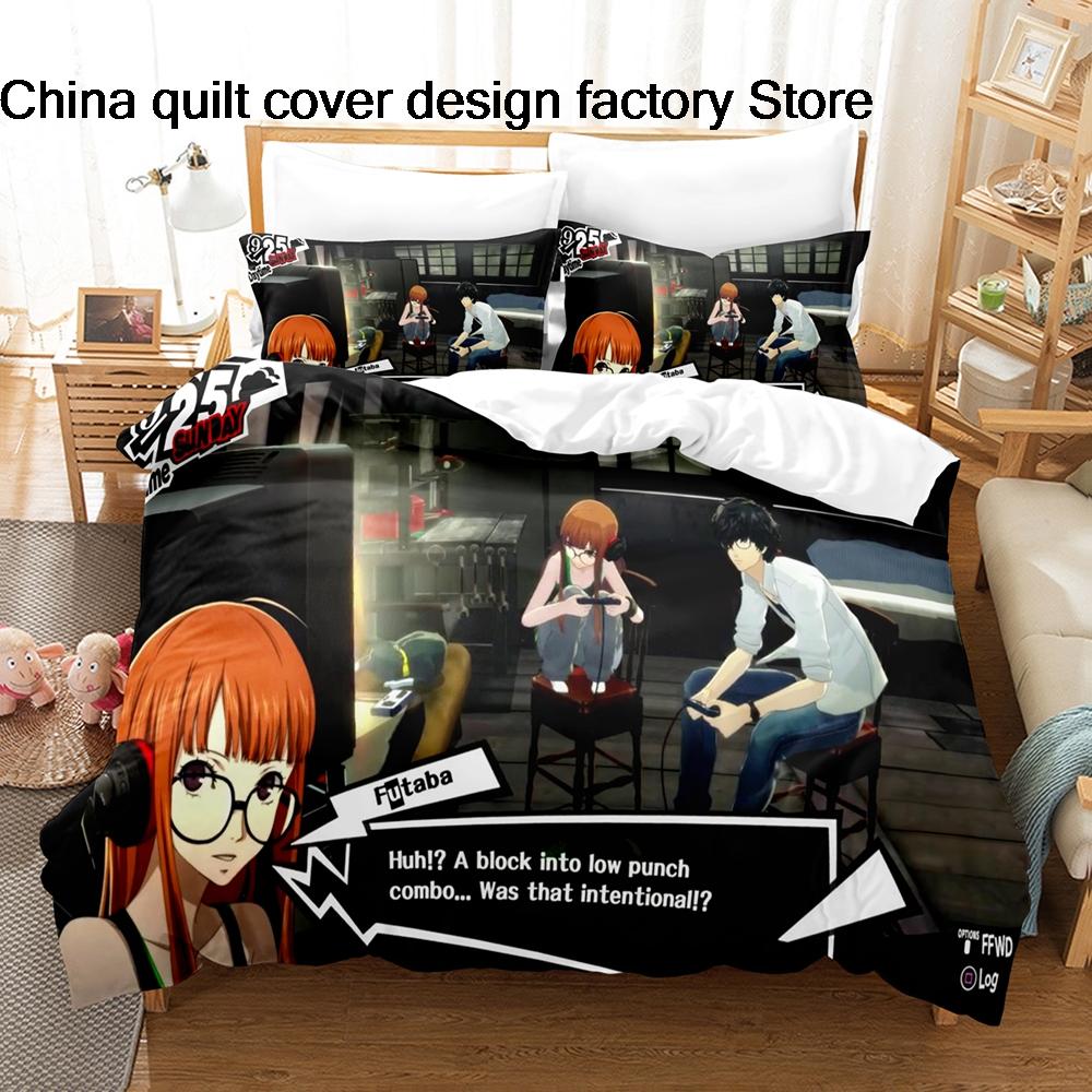 Persona 5 Royal Futaba Sakura Oracle Bedding Set Soft Duvet Cover Pillowcase For Adult Kids Bedroom Decor Twin Full Queen King