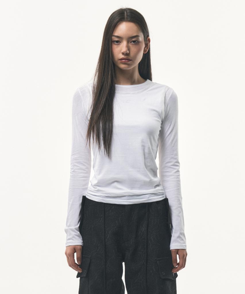 Podeowedeo Organza Layered T-Shirt (White)