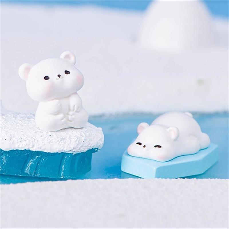 Miniature Cute Polar Bear Micro Landscape Ornaments For Home Decorations Kawaii Animal DIY Desk Crafts Decor Accessories Gifts