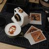 Vintage Look 3D-gedruckte Latte Kamera mit austauschbaren Karten Kaffeepulver-Druck Kamera Tischdisplay