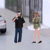 1:64 Boy and Girl Figure Model Tiny People Resin Mini Couple for Sand Table Miniature