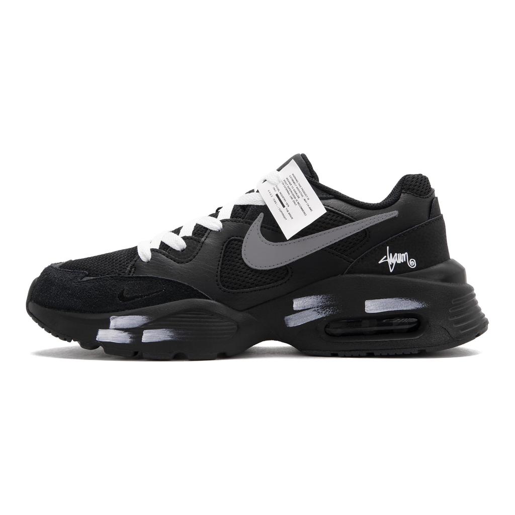 Nike Air Max Fusion Low top Running Shoes Men's Black White Gray CJ1670-001(Team62-AXX)