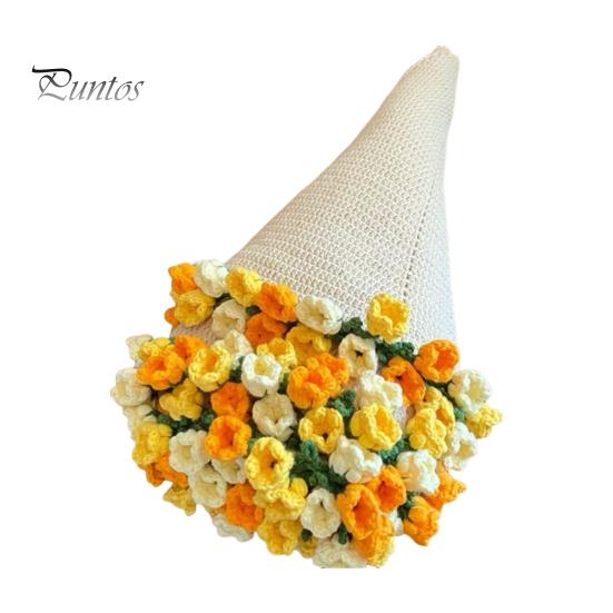 Bouquet Blanket Crocheting Kit DIY Flowers Blanket Set Crocheted Floral Blanket Craft Kit Gift for Loved Ones Couch Sofa Bed Use