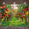 2D Harvest Theme Tapestry, Apple Orchard with Fresh Fruits for Home Decor