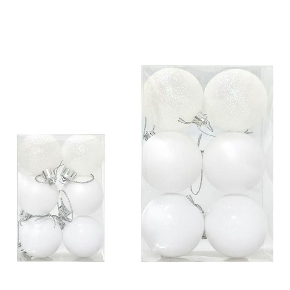 6pcs Pendant Christmas Hanging Balls Glitter Christmas Tree Pendants  Home Xmas Party Decor