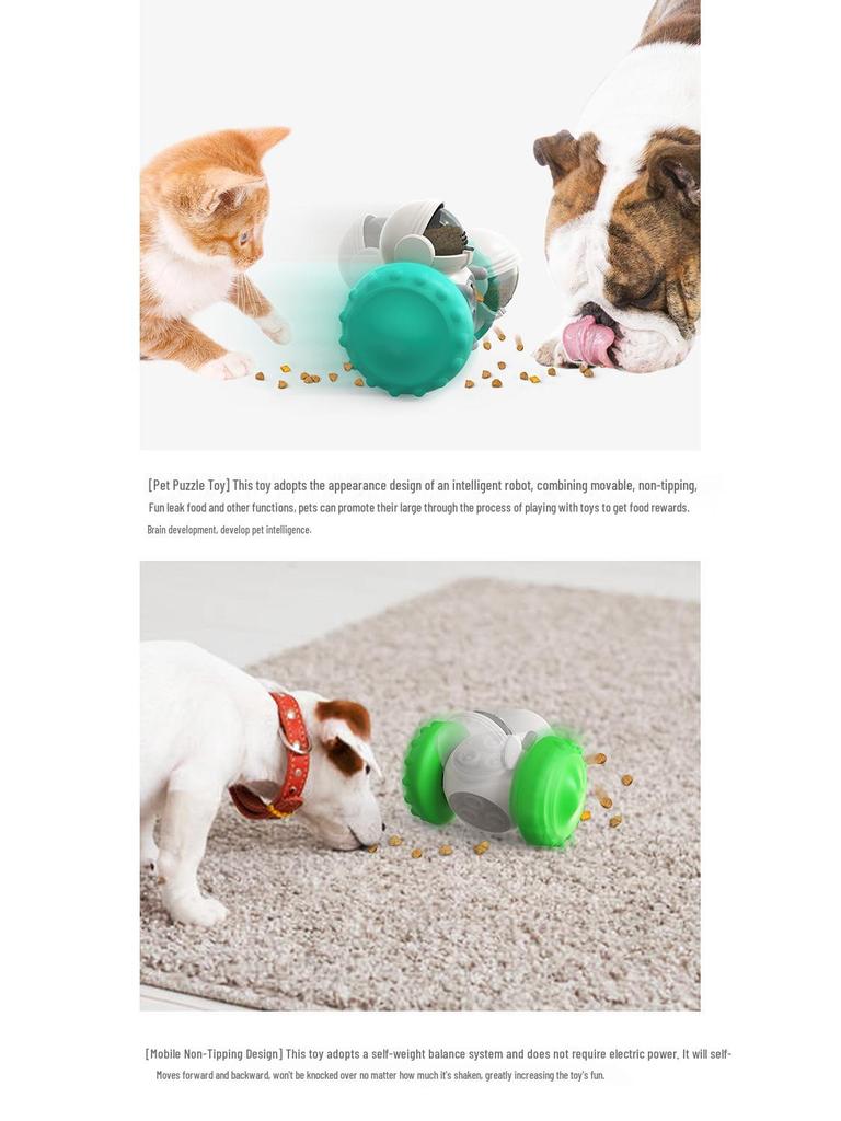 Interactive Pet Food Toy: Robot Car Tumbler for Slow Feeding and Play