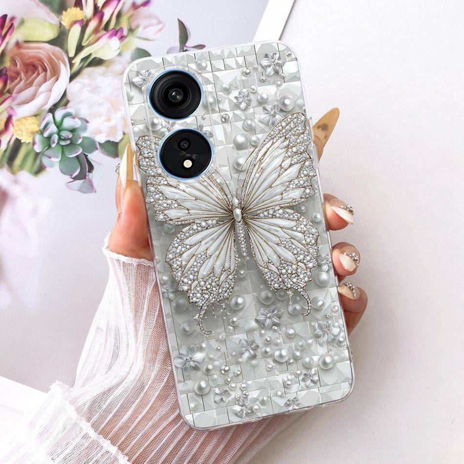 For OPPO Reno8 T 5G CPH2505 / Reno8 T CPH2481 (Reno 8T 4G) Cute Flower Butterfly Cat Painted Case Soft Silicone TPU Phone Cases