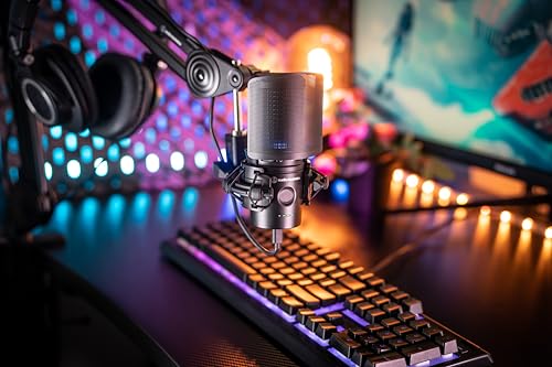 Audio-Technica AT2020USB-XP Condenser Microphone with Noise Reduction and Auto Gain Control for Gaming and Streaming, Ideal for Teleworkers, Streamers