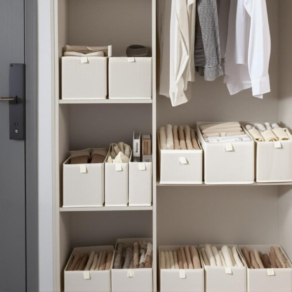 Washable Foldable Storage Box With Handles Stackable Storage Box  Drawers Wardrobe