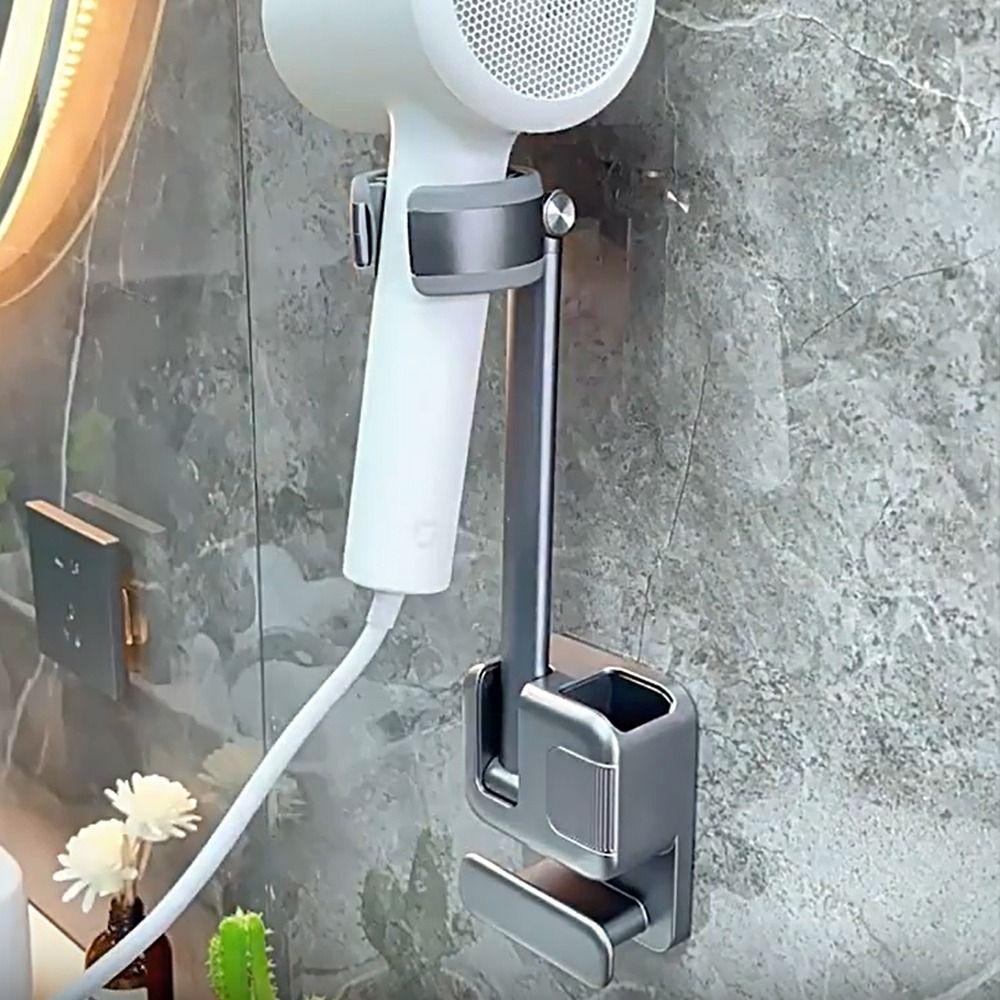 Angle Adjustable Hairdryer Stand Rotating Hair Dryer Organizer  Hair Styling Tools