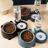Distributeur Automatique de Nourriture et d'Eau pour Animaux de Compagnie, Système d'Alimentation Intégré pour Chats et Chiens, Pas de Batterie ni d'Alimentation Nécessaire, bouche inclinée