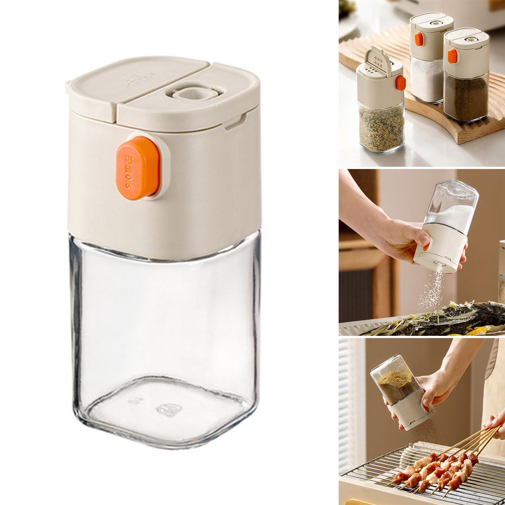Adjustable Quantitative Salt Shaker Glass Seasoning and Spices Jar for Cooking Multipurpose Kitchen Condiment Bottle