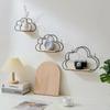 Creative Cloud Iron Shelving Wall Shelf Wooden Clapboard Nordic Style Decoration Children Room Decoration Display Stand Wallet