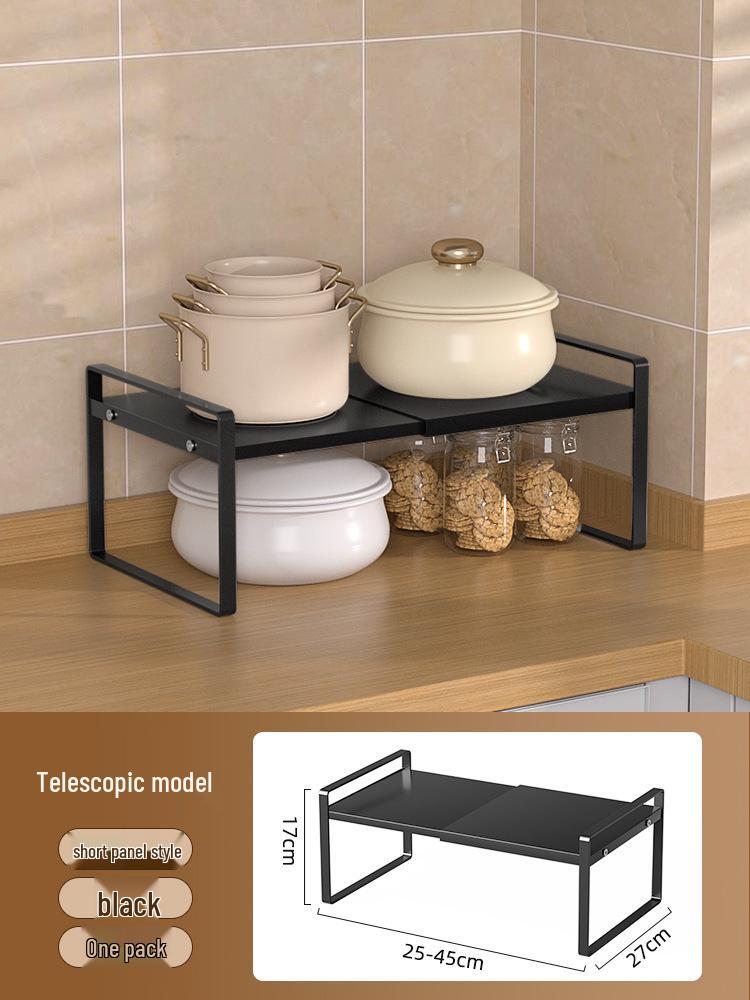 Retractable Kitchen Countertop Spice & Dish Storage Rack