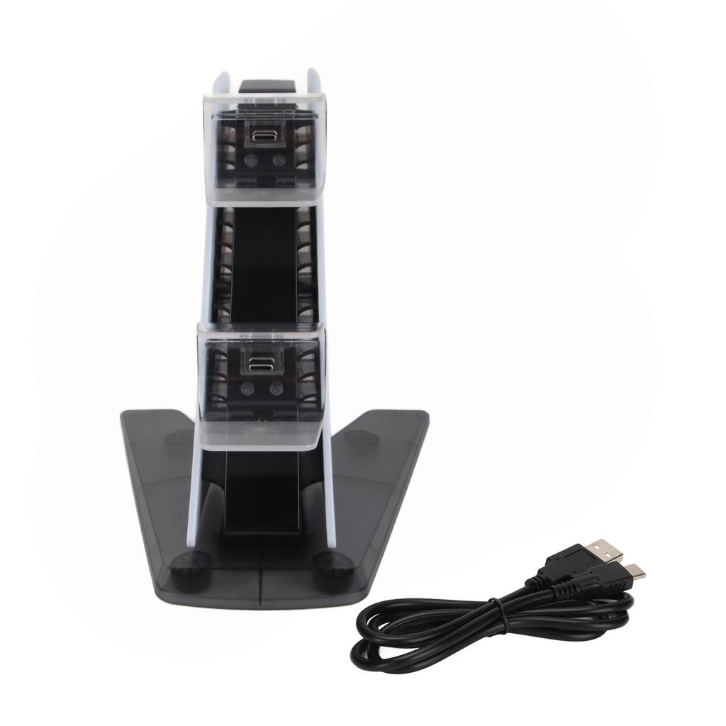 For PS5 Controller Charging Station Wireless Controller Charging Station with Dual Ports with Ambient Light White