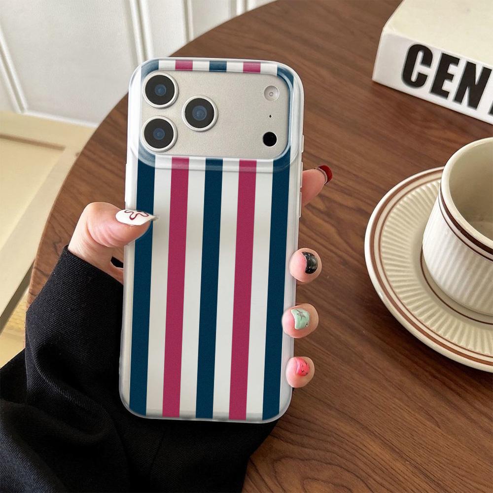 Colorful Vertical Stripes Phone Case For IPhone 11 13 14 PIus 15 12Pro Case 16 17 Pro Max 17Air Case Shockproof Clear Soft Case