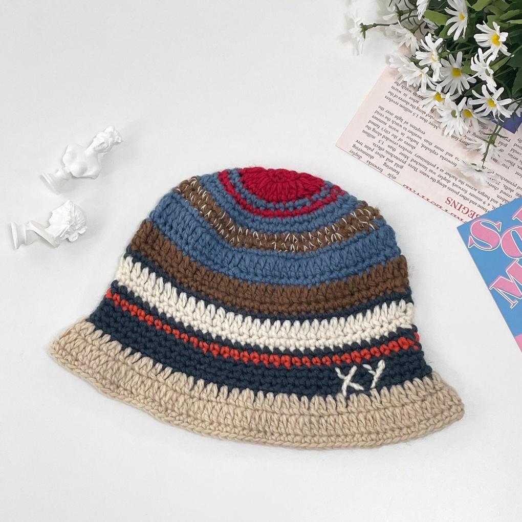 Women's and Men's Daily Rainbow Knit Bucket Hat