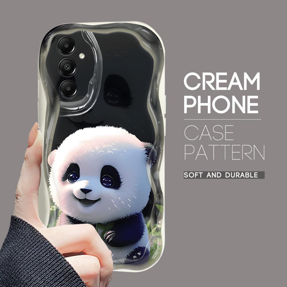 Roztomilý kreslený vzor s krémovou texturou Pouzdro s měkkým silikonovým zvlněným okrajem pro Samsung
