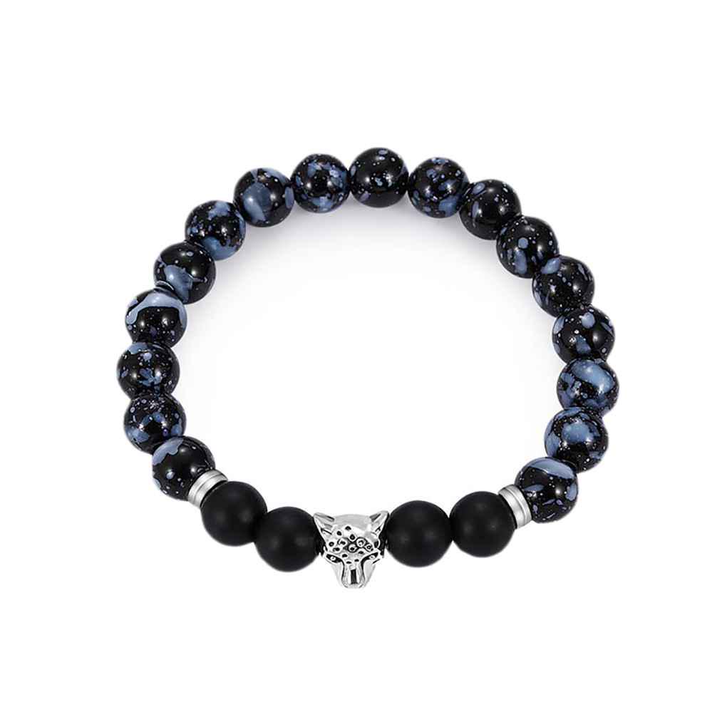 

Украшение Голова Леопарда Вулканический Камень Буддийские 8 ММ Геометрические Круглые Бусины Унисекс Браслеты