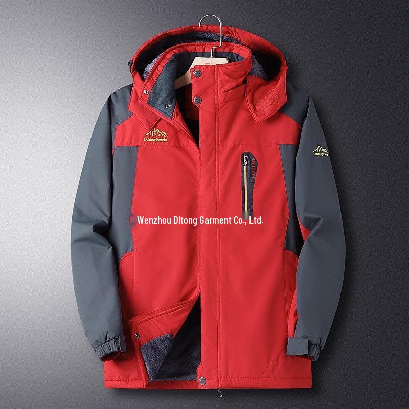 Men's 2025 Autumn/Winter Plus Size Thick Fleece-Lined Warm Cotton Jacket for Middle-Aged