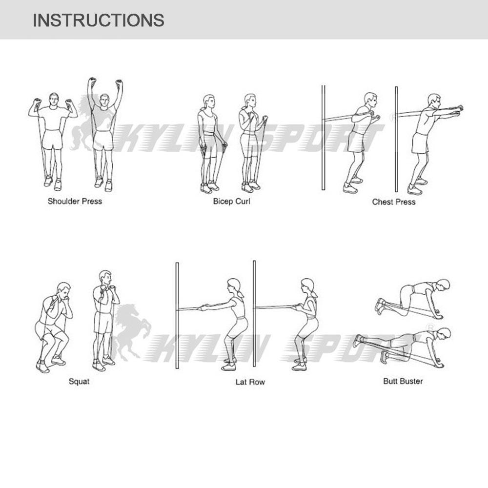 Set Latex Resistance Bands Crossfit Training Exercise Yoga Tubes Pull Rope,Rubber Expander Elastic Bands Fitness with Bag