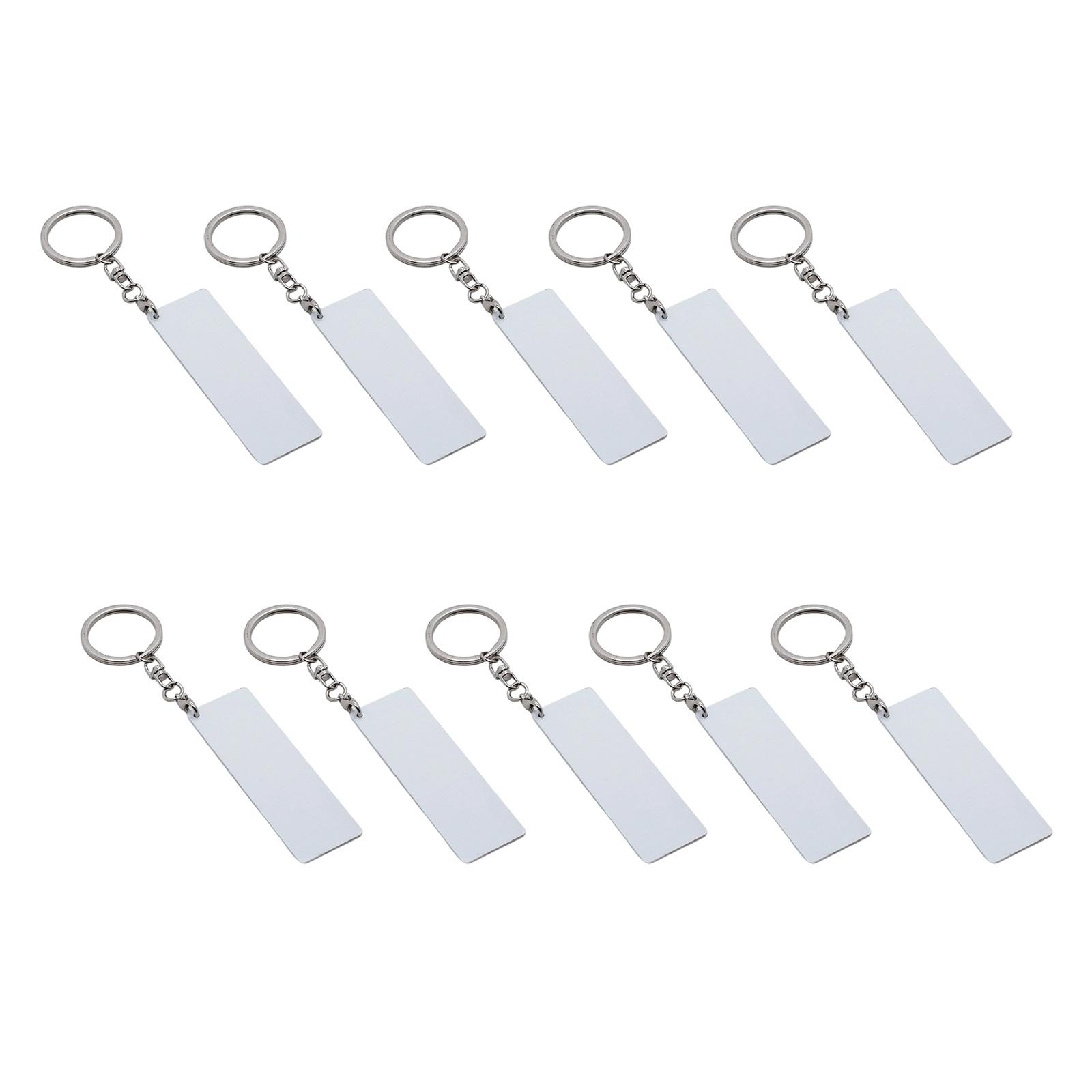 

10 Reusable Metal Keychains with Blank Aluminum Surfaces for Heat Press Personalization Perfect for Daily Commute