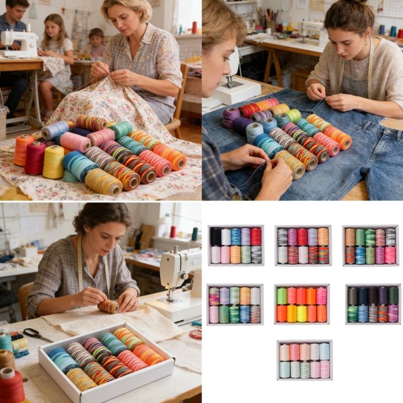 High Strengths Polyester Sewing Thread 8 Color for Fabrics Industrial Machine Use Sturdy Stitching