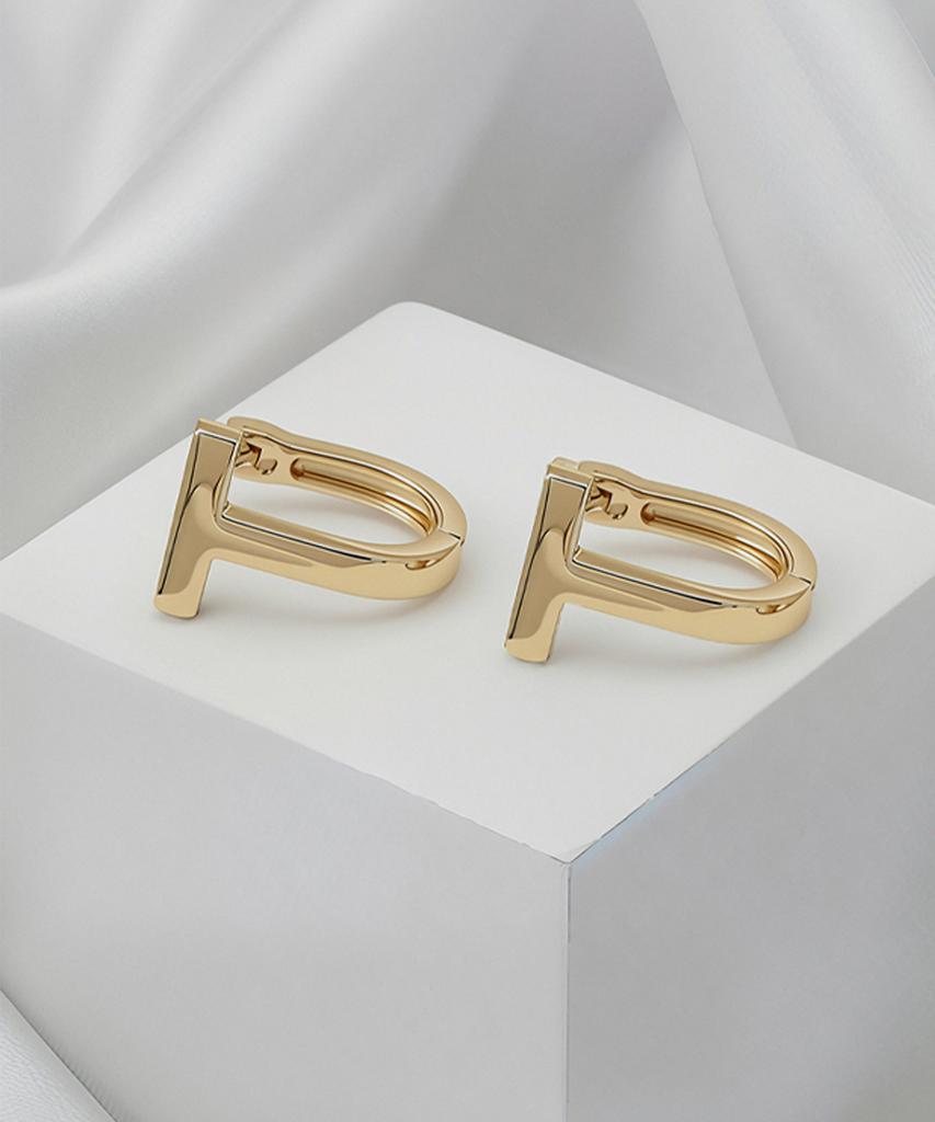 Helene Jewelry 925 Silver Tee Link One-Touch Earrings