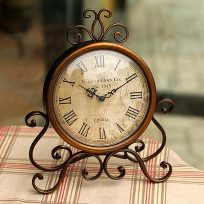 Metal Desktop Clock with Silent Clock Movement Crafts Home Decoration Shabby Chic Home Watch