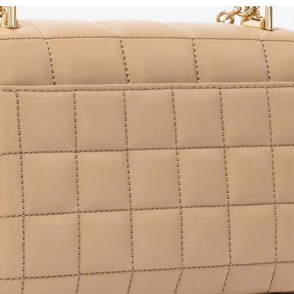 Michael Kors MK Soho Quilted Flap Commuter Solid Color Lambskin Crossbody Bag Women Bags Camel 30H0G1SL1T-222