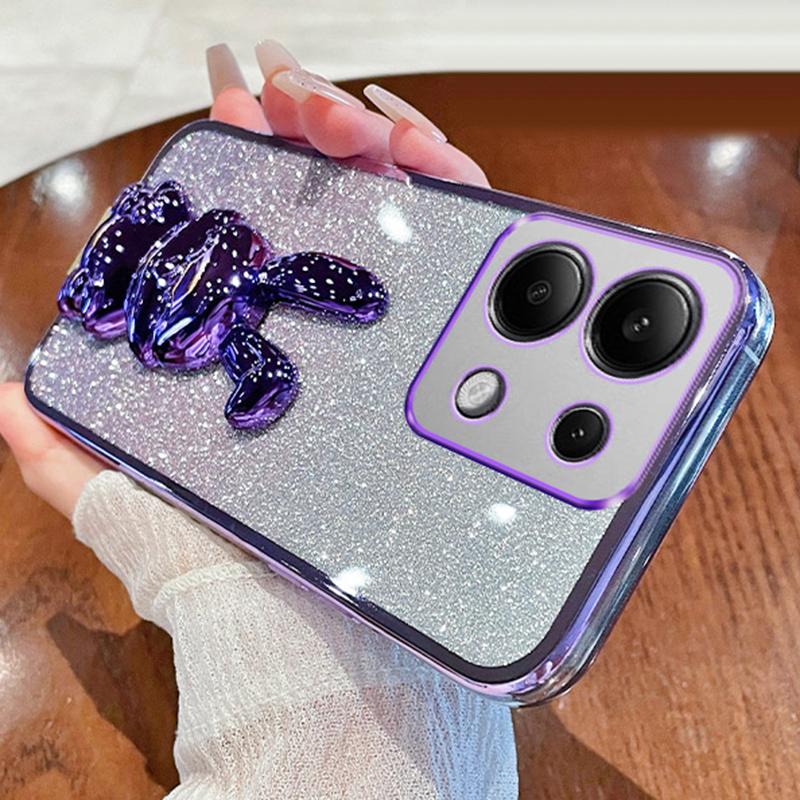 For Xiaomi Redmi Note 13 Pro 4G/Poco M6 Pro 4G Case PC+TPU Phone Cover Glitter Cartoon Rabbit