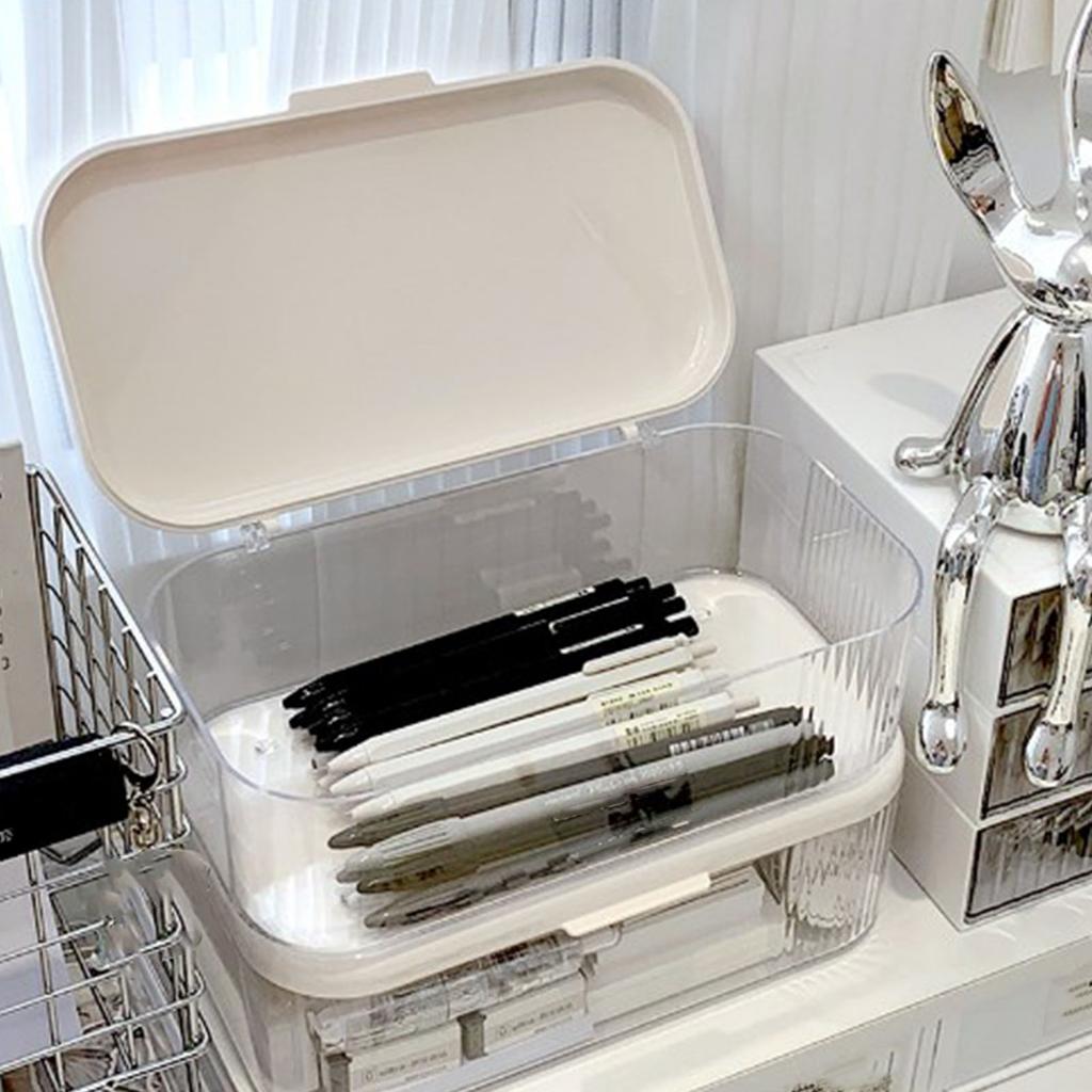 Clear Storage Box Multipurpose PS Transparent Storage Container Bin with Lid for Medicine Makeup