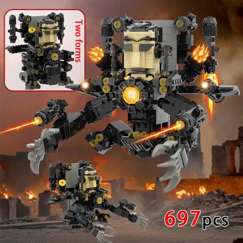 MOC Skibidi Toilet Action Figure Building Blocks Titan Clock Man Upgrade 4.0 Bricks DlY Toys For Kid Christmas Birthday Gifts