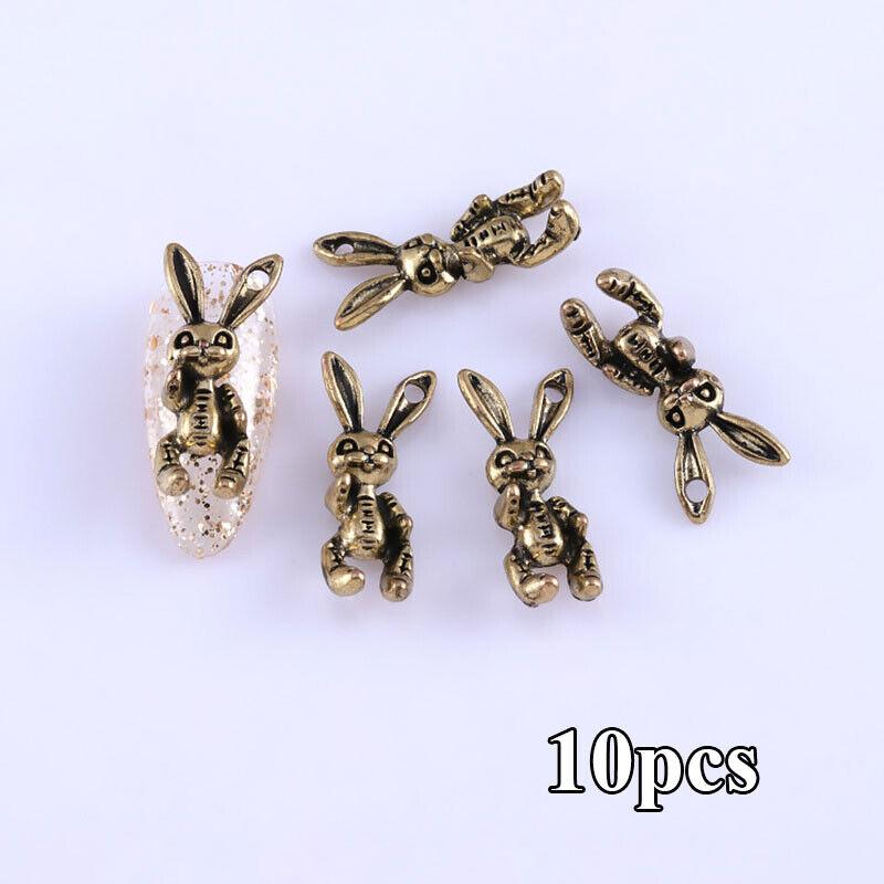 Schädel Hase Kaninchen Nail Art Dekor Harz Maniküre Werkzeuge DIY Dekoration matt niedlich