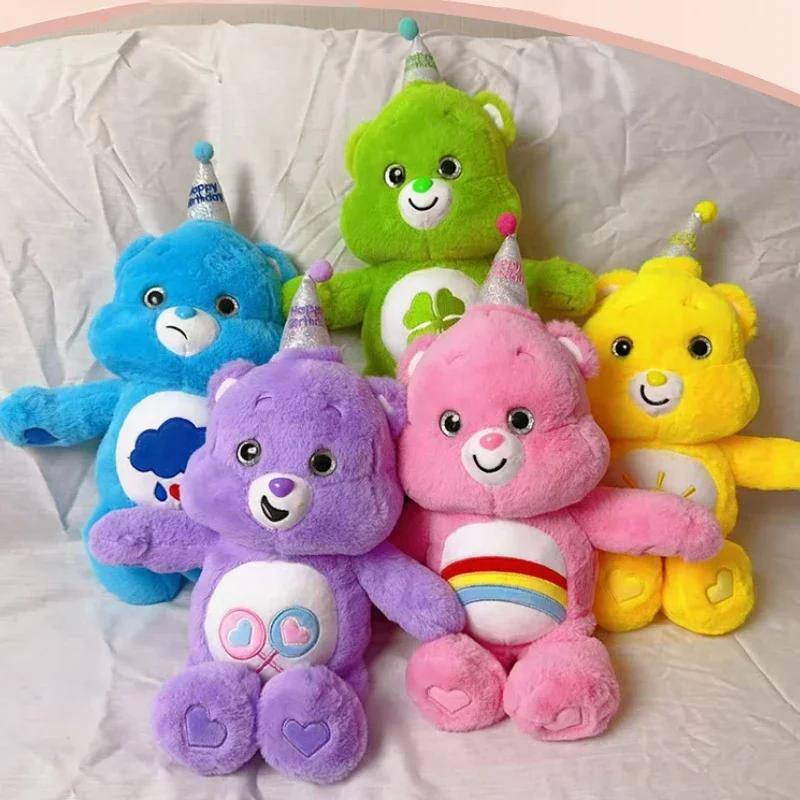 Anime Cartoon Care Bears Kawaii Birthday Plush Toy Japanese New Rainbow Bear Plush Doll Bedroom Pillow Ornament Doll Gift 45cm