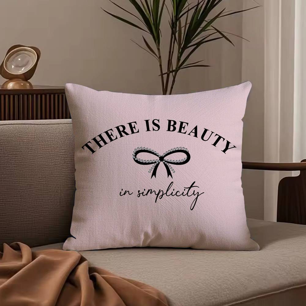 Korean Trendy Bow Pillow Case Anti-dustmite Pillowcase Invisible zipper silky short plush Sofa cushion cover