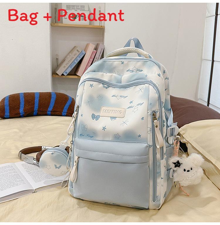 Jugendlicher Schmetterlings-Rucksack für die Schule mit Nylon und Laptop-Fach