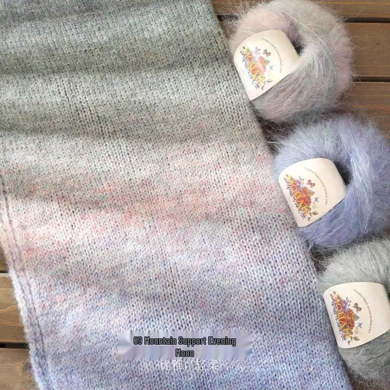 Filato in Lana Alpaca Mohair Seta Tinta Unita per Lavorare a Maglia a Mano Maglioni, Sciarpe e Sciarpe